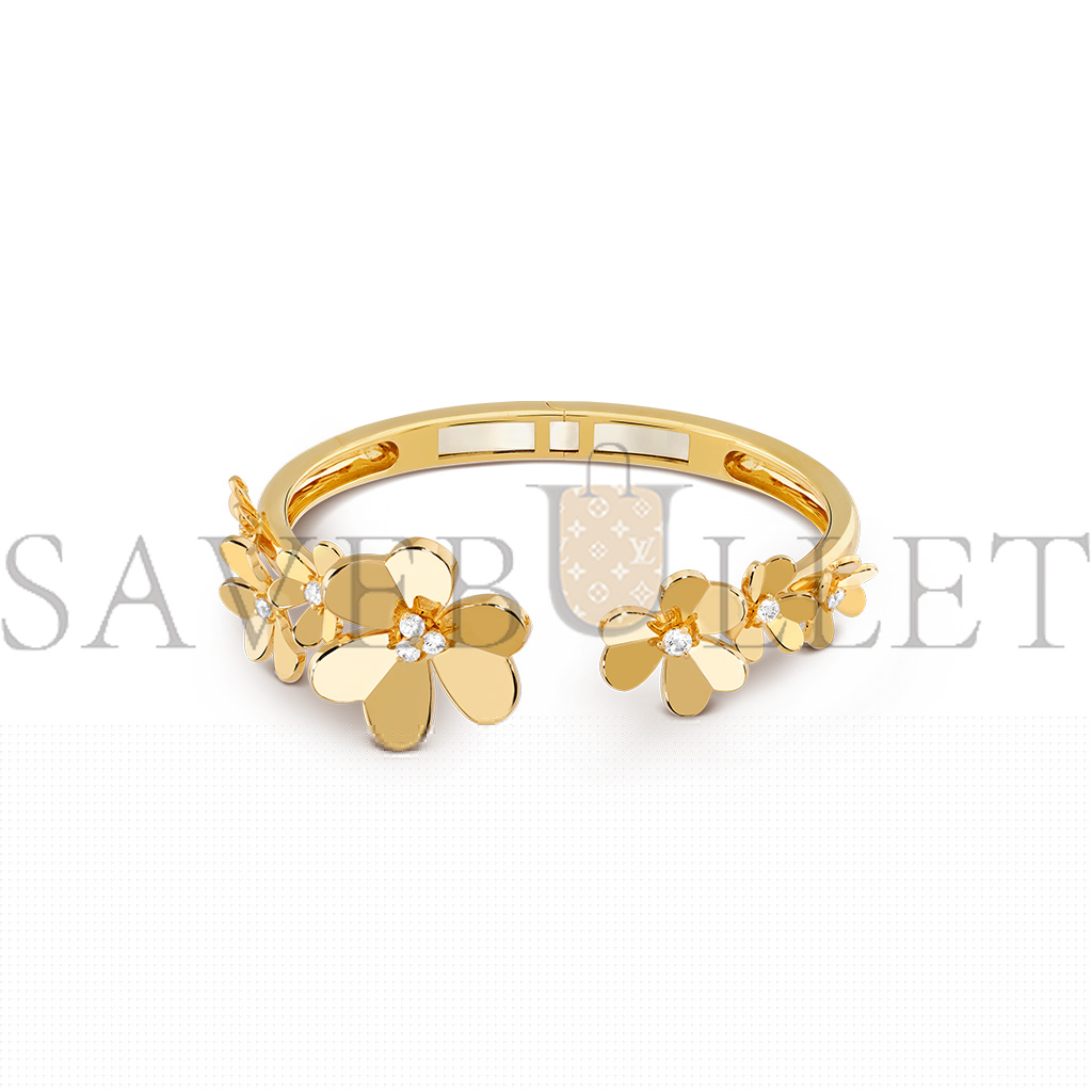 v*n cl*f arpels frivole bracelet, 7 flowers, small model - yellow gold, Di*m*nd  vcarp6l100